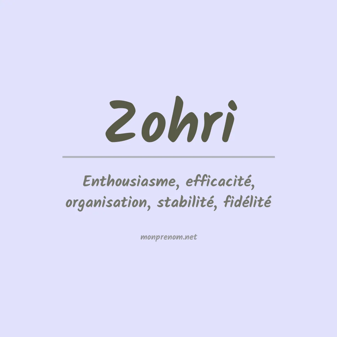 Signification du Prénom Zohri Signification du Prénom Zohri