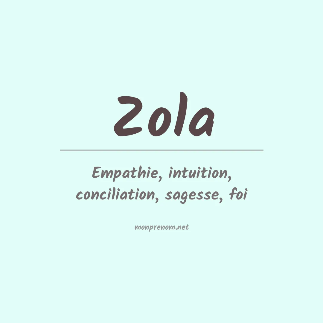 Signification du Prénom Zola