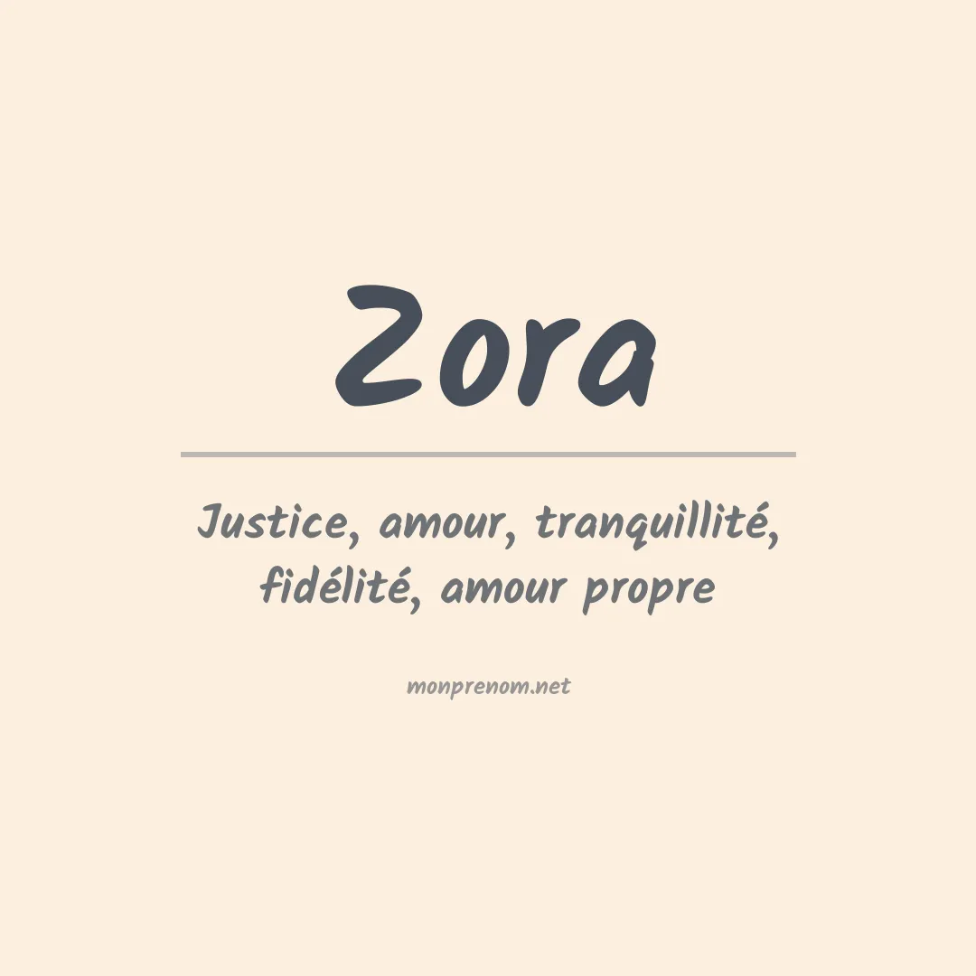 Signification du Prénom Zora
