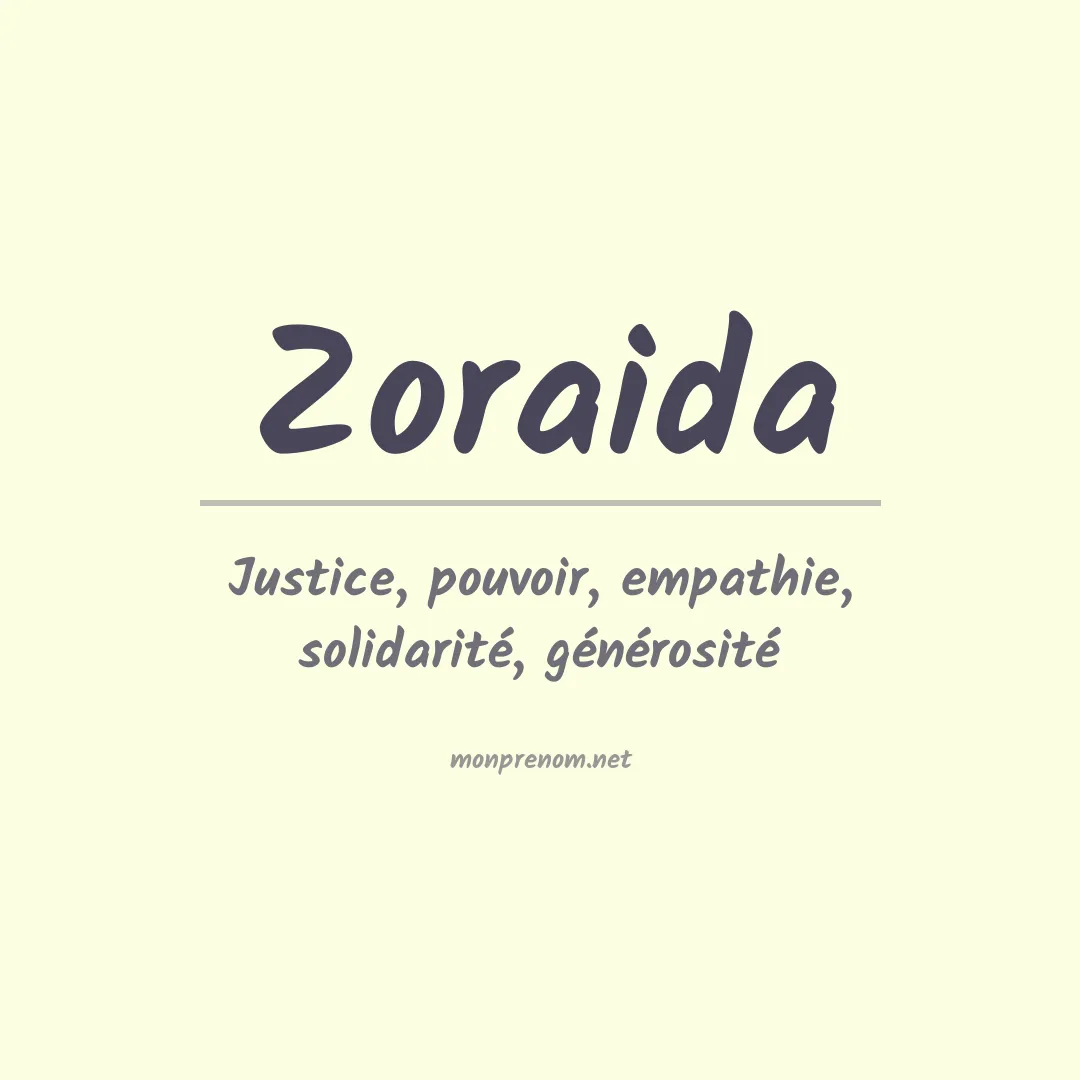 Signification du Prénom Zoraida