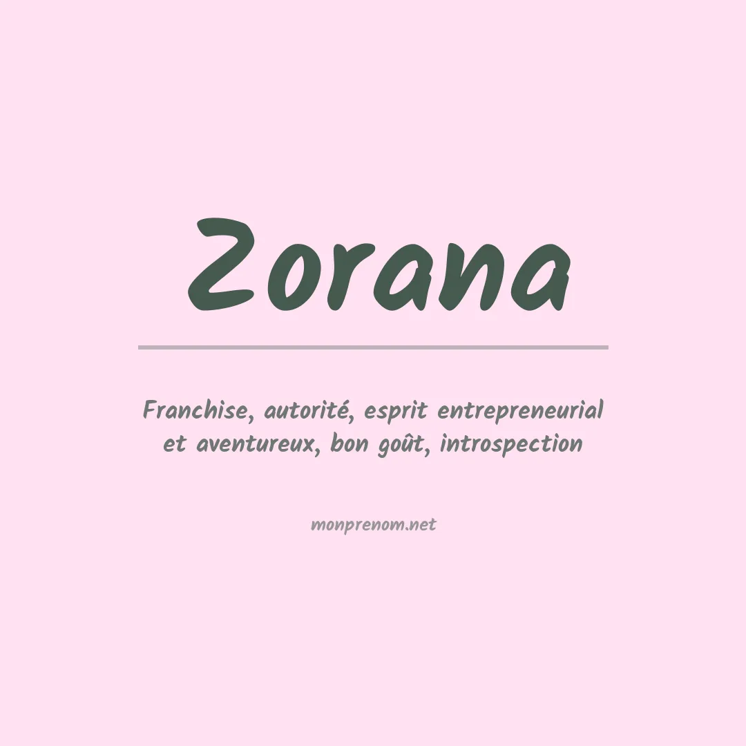 Signification du Prénom Zorana