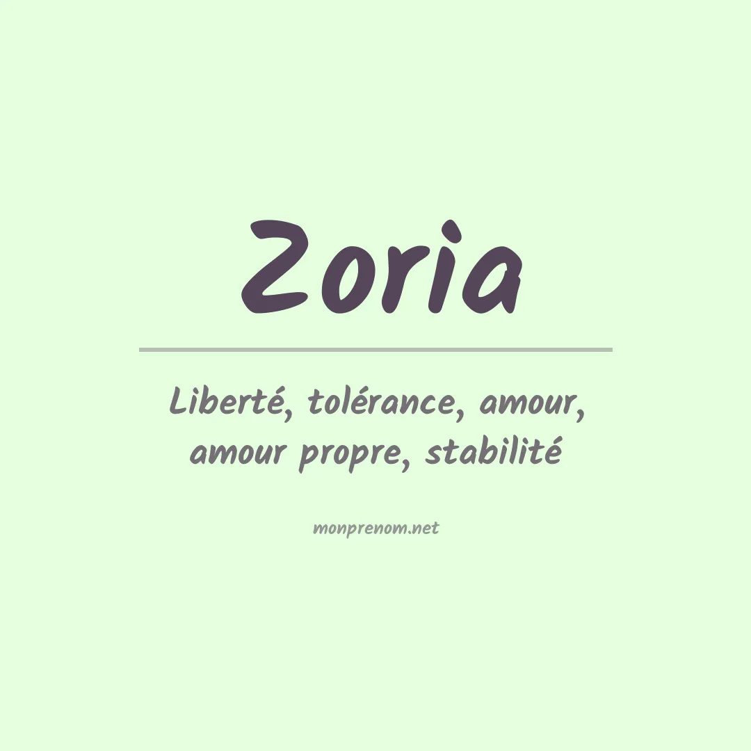 Signification du Prénom Zoria