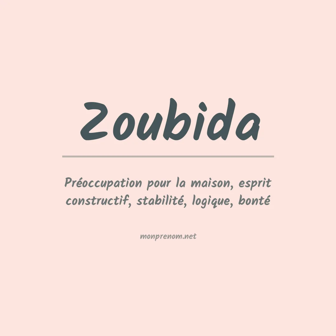 Signification du Prénom Zoubida