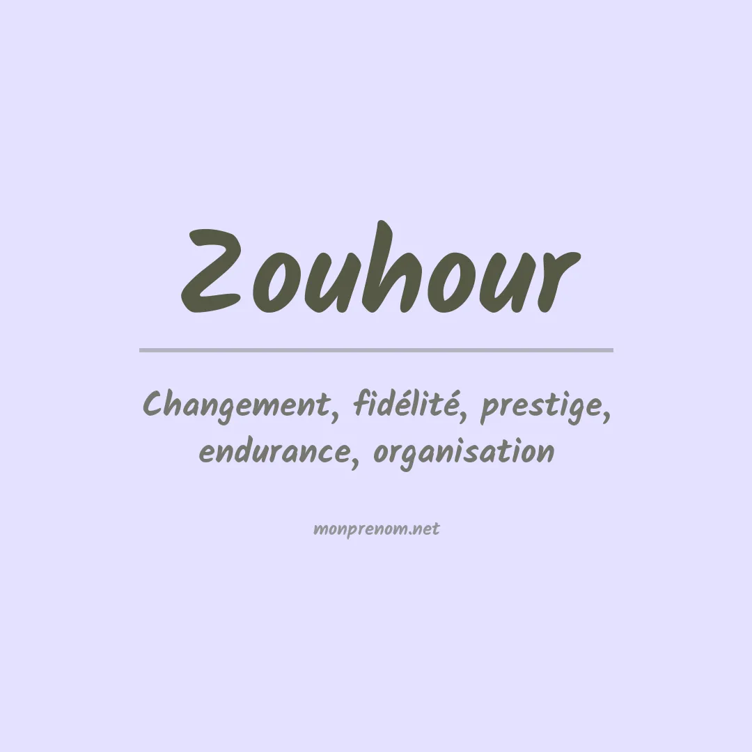 Signification du Prénom Zouhour Signification du Prénom Zouhour