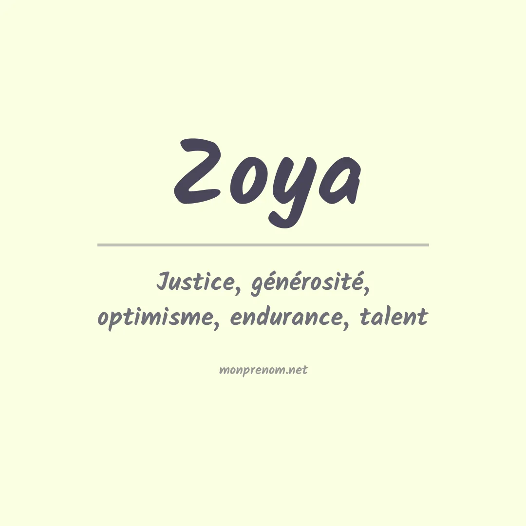 Signification du Prénom Zoya Signification du Prénom Zoya